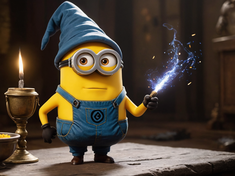 31075990-2198818541-a Minion, dressed like a Wizard, cinematic film still.png